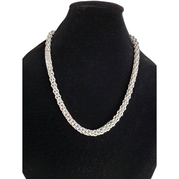 KARL LAGERFELD Designer Sterling Silver Necklace Chain Mail Thick 23"‎ 128.8 G - Picture 1 of 11